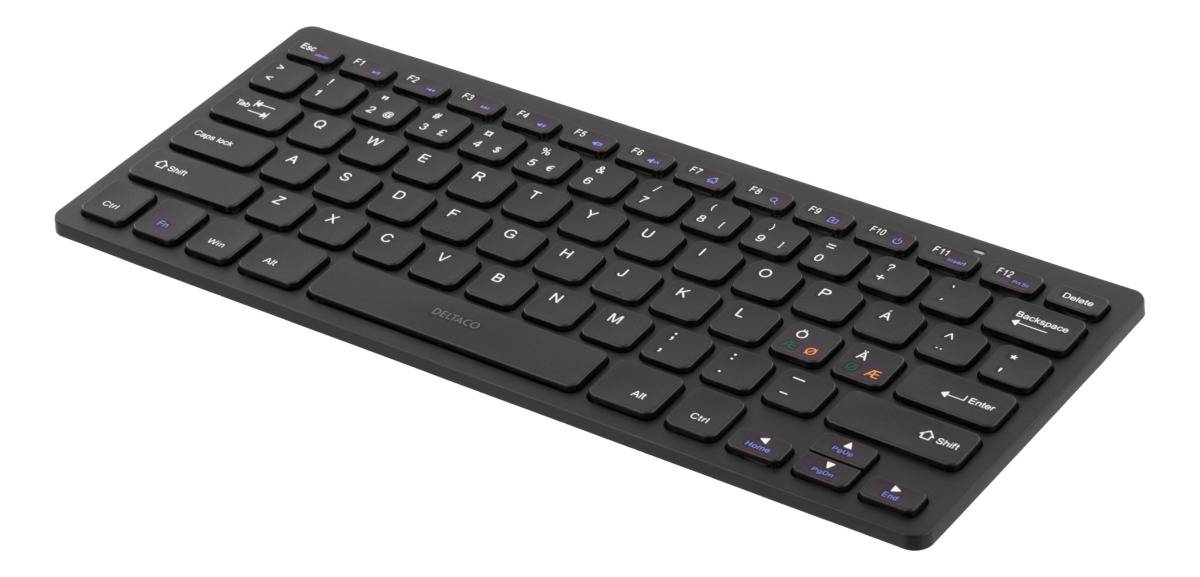 Tangentbord Deltaco Mini Trådlöst, dämpade tangenter, USB-mottagare