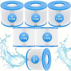 TEMU 6pcs, Hot Tub Filter 6 Pieces Of Spa Filter Vi Type Filter Element For Kohlerman Saluspa Hot Tub Filter Replacement Parts 90352e 58323e Suitable For Lay-z-spa, Spa Filter , Pool Filter Pump