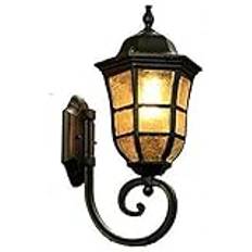 Modern väggkonce, väggljus europeisk retro vattentät ladugård sex sidor båge vägglätt olja gnugga brons finish balkong glas lykta villa vägg lampa trädgård innergård vägg sconce. Ljus heminredning