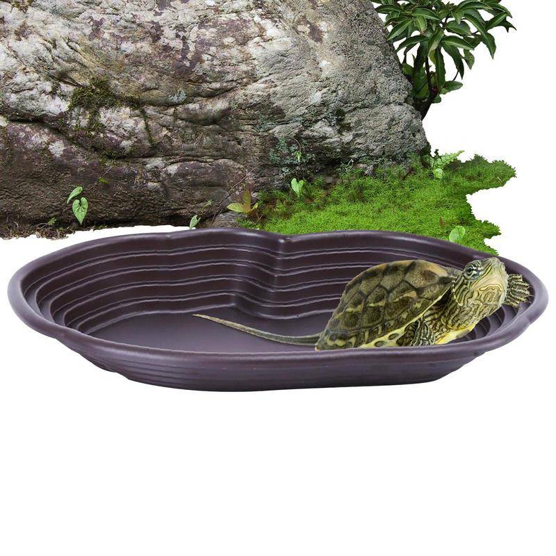 Sköldpadda Vattenbadpool Stor Reptilbadpool Med Avloppsrör Rundhålsdesign Amfibier Djur Sköldpaddstank Badkar