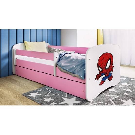 Kocot Kids Barnsäng - Babydreams Rosa Med Madrass - Spindelmannen 160x80 Cm