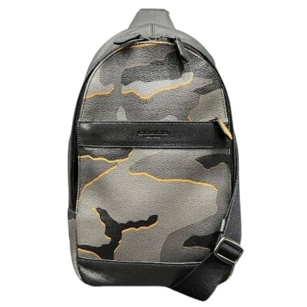 Coach Pre-owned Pre-owned Læder Skuldertaske - Vintage - Herre - Grå - ONE SIZE - Uld