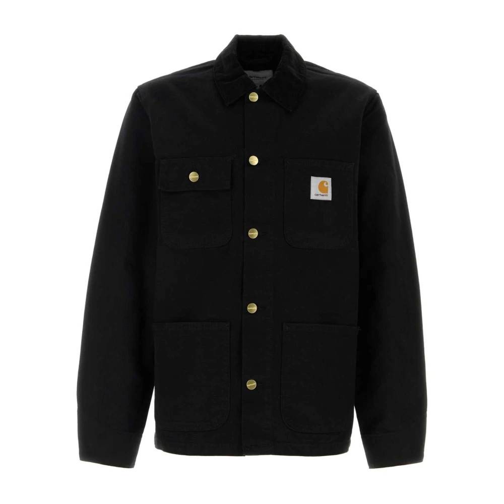 Carhartt Wip- - Svart Bomull Michigan Kappa Jackor - Herr- S- Bomull