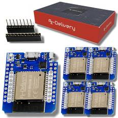 AZDelivery 5 x ESP32 D1 Mini NodeMCU WiFi Modul ESP 32 Bluetooth Internet Entwicklungsboard | kompatibel mit Arduino und kompatibel mit wemos d1 Mini | EIN kostenloses E-Book ist ebenfalls enthalten