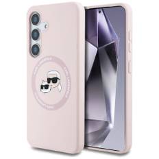 Karl Lagerfeld Silicone Double Heads og Circle MagSafe Samsung Galaxy S25 Plus Case Pink