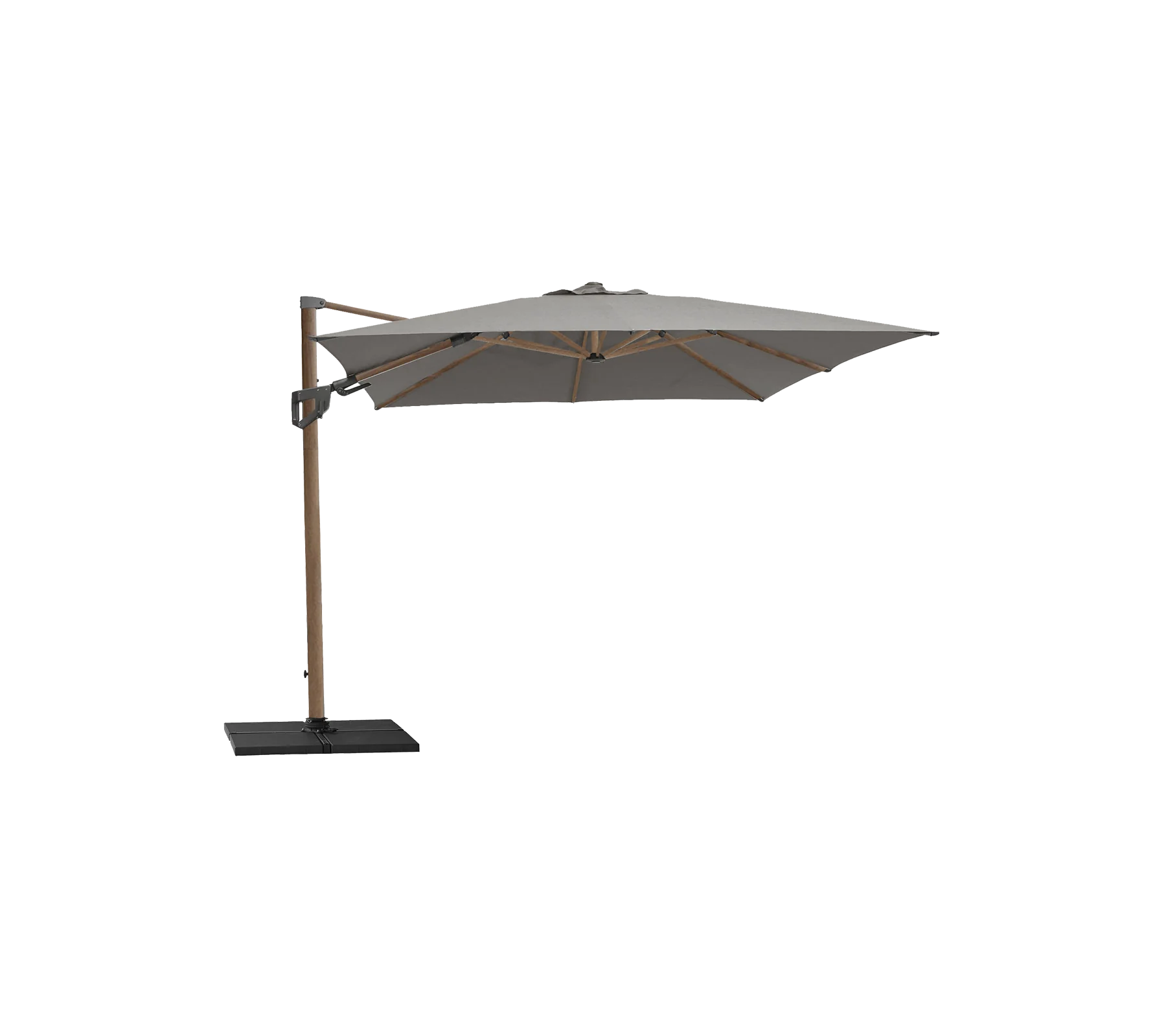 Hyde luxe med tilt, 3x3 m - Aluminium/Solution Dyed polyester w/Antracite fabric / Ingen base