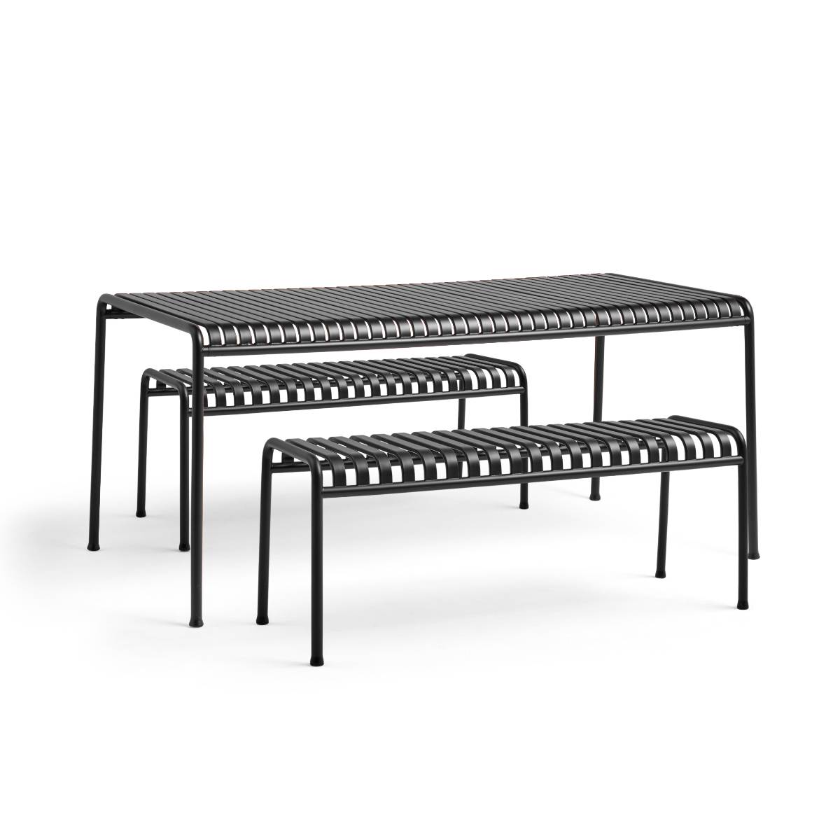 HAY Palissade Sæt x Table L170 Og 2 stk Bench Anthracite