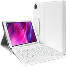 KARYLAX - Vitt Azerty bluetooth-tangentbord skyddsfodral för Lenovo Tab P11 Plus (TB-J616)/Lenovo Tab P11 11 tum 2021 (TB-J606/TB-J607)