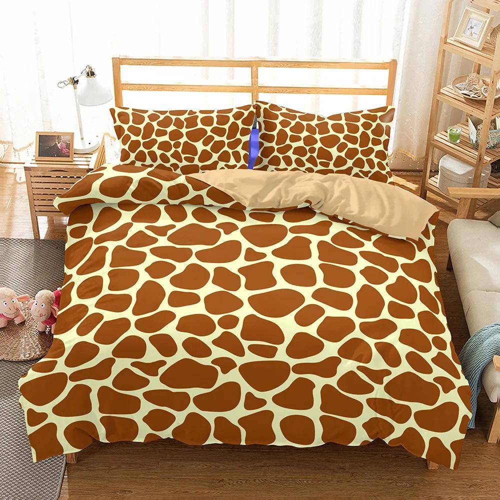 Bedclothes Kids Yellow Deer Bedding 100% Microfiber Fabric Full Size Bedset Children's Birthday Gifts Duvet Cover Bed Comforter EU single(135x200cm)