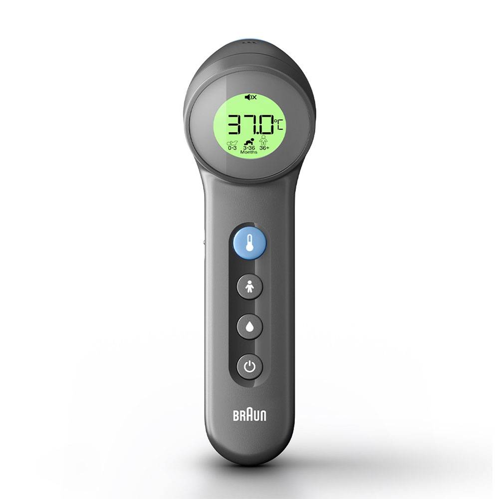 Braun BNT 400 BK Termometer med fjernregistrering Grå Pande Knapper
