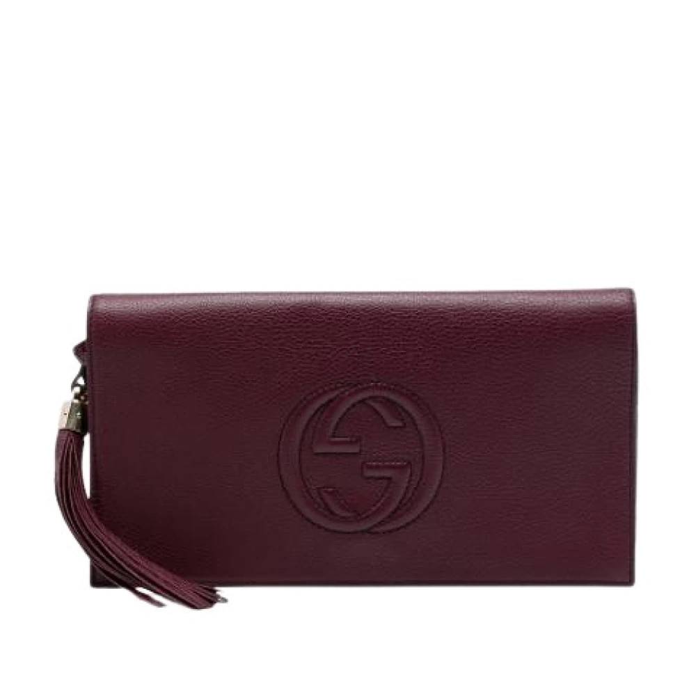 Gucci Vintage Pre-owned Clutch - Vintage - Dame - Rød - ONE SIZE - Læder