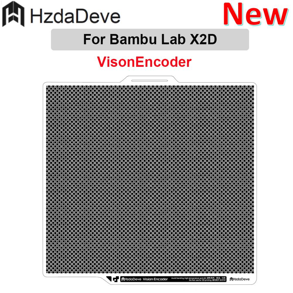 for Bambu Lab X2D Vision Encoder and X2D 257.5MM Cool Plate PEI  Double Side Smooth and Cold Construction Platform