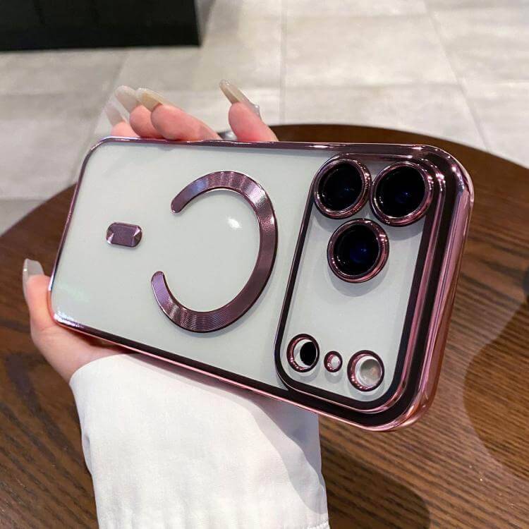 Electroplating MagSafe Phone Case for iPhone - For iPhone 17 Pro / Pink