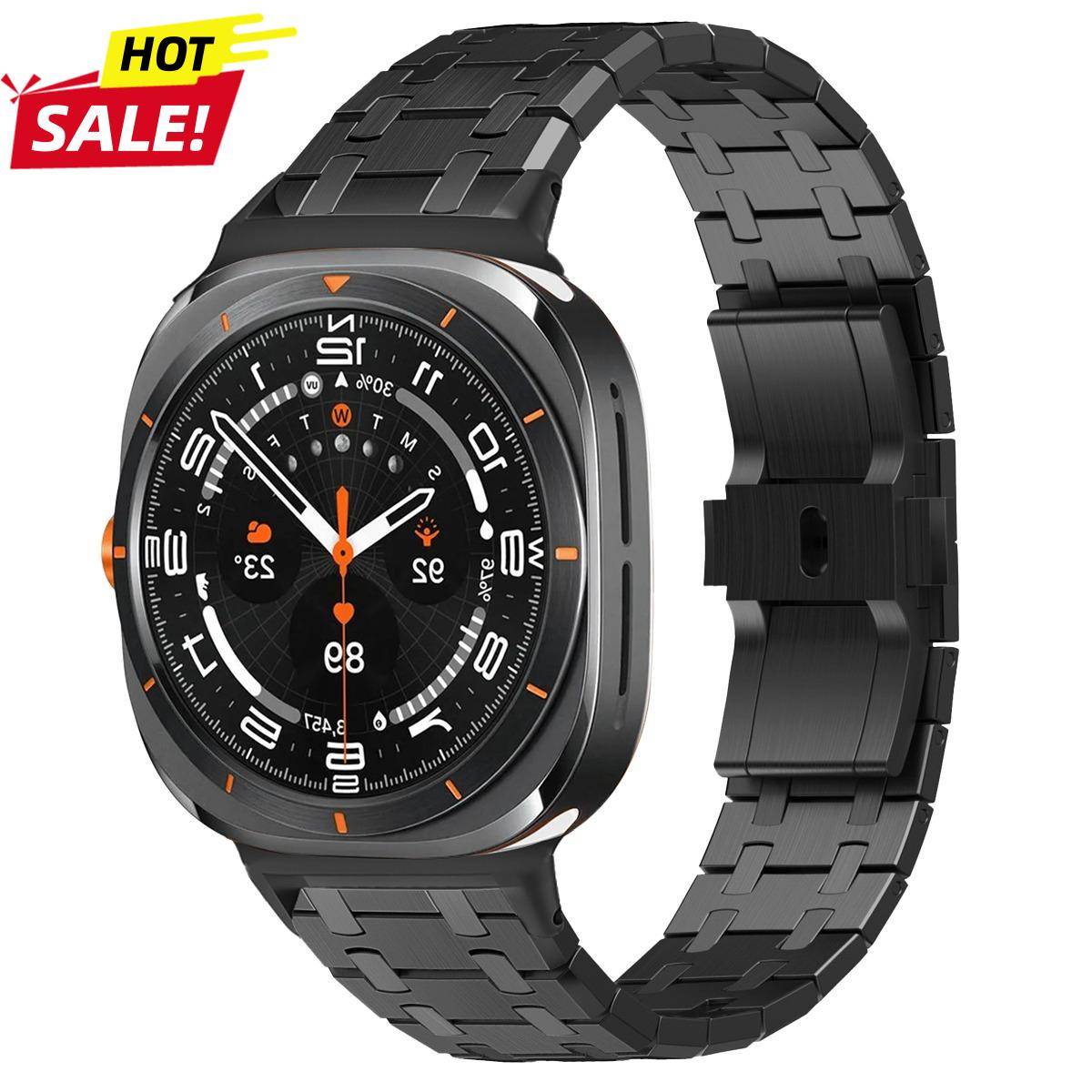 Rem i rostfritt stål för Samsung Galaxy Watch 8 40 44 mm/8 Classic 46 mm Armband för Galaxy Watch 7 Ultra 2026 47 mm Lyxigt band