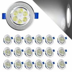 VA-Cerulean Paket med 20 LED infällda taklampor 3W / 5W, platt infälld spotlight set, varmvit / kallvit, 230V, aluminium takspots, ultratunna LED-spot