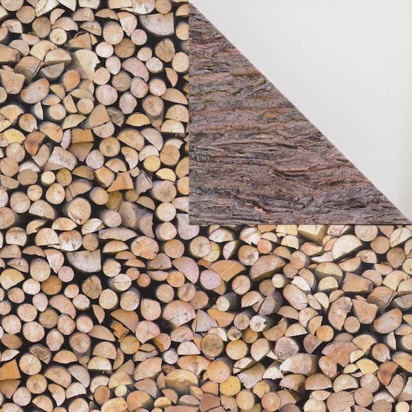 Kartong 300 g - Mönstrad 6800 - Ved /Bark - Brun/Grå