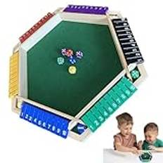 Tärningsspel "Shut the box" – tärningsspel "Shut the Box" för spelare | träslutare låda för 6 spelare – vattentätt, klassiskt pubbrädespel för bordet. Tärningsspel "Shut the box", kast