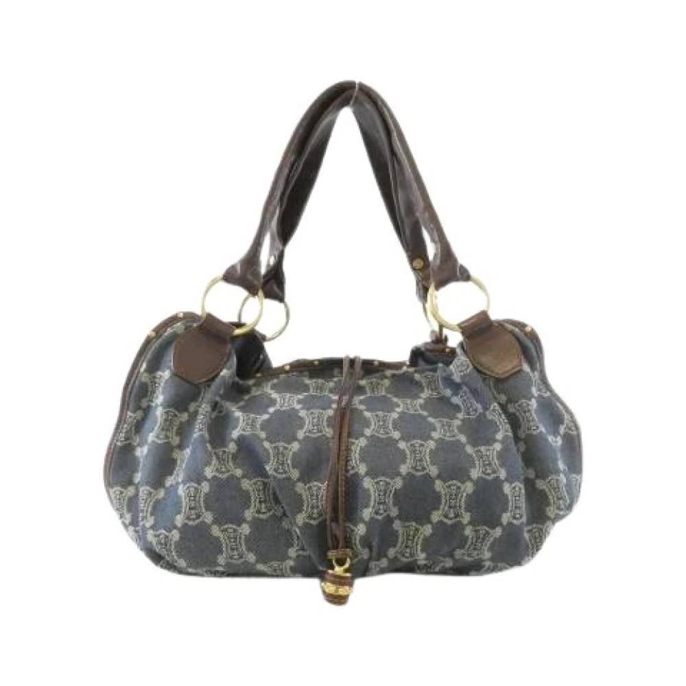 Celine Vintage Pre-owned Bitter Sweet Denim Leather Shoulder Bag - Vintage - Dame - Blå - ONE SIZE - Uld