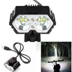 6000lm 2 x cree xm-l t6 led usb vattentät lampa cykel cykel strålkastare