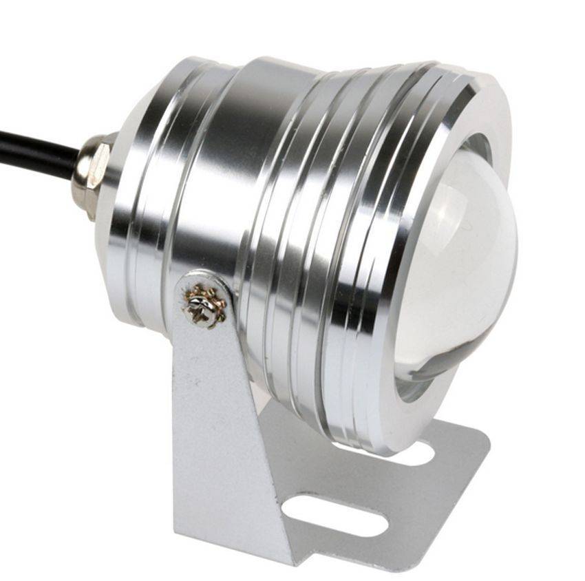 10w utomhus undervattensled-lampor 12v vattentäta ip68 kallvita/vita/varma vit trädgård/puddel/fontän/fiskskålarsimbassäng - Röd / 10w silver-