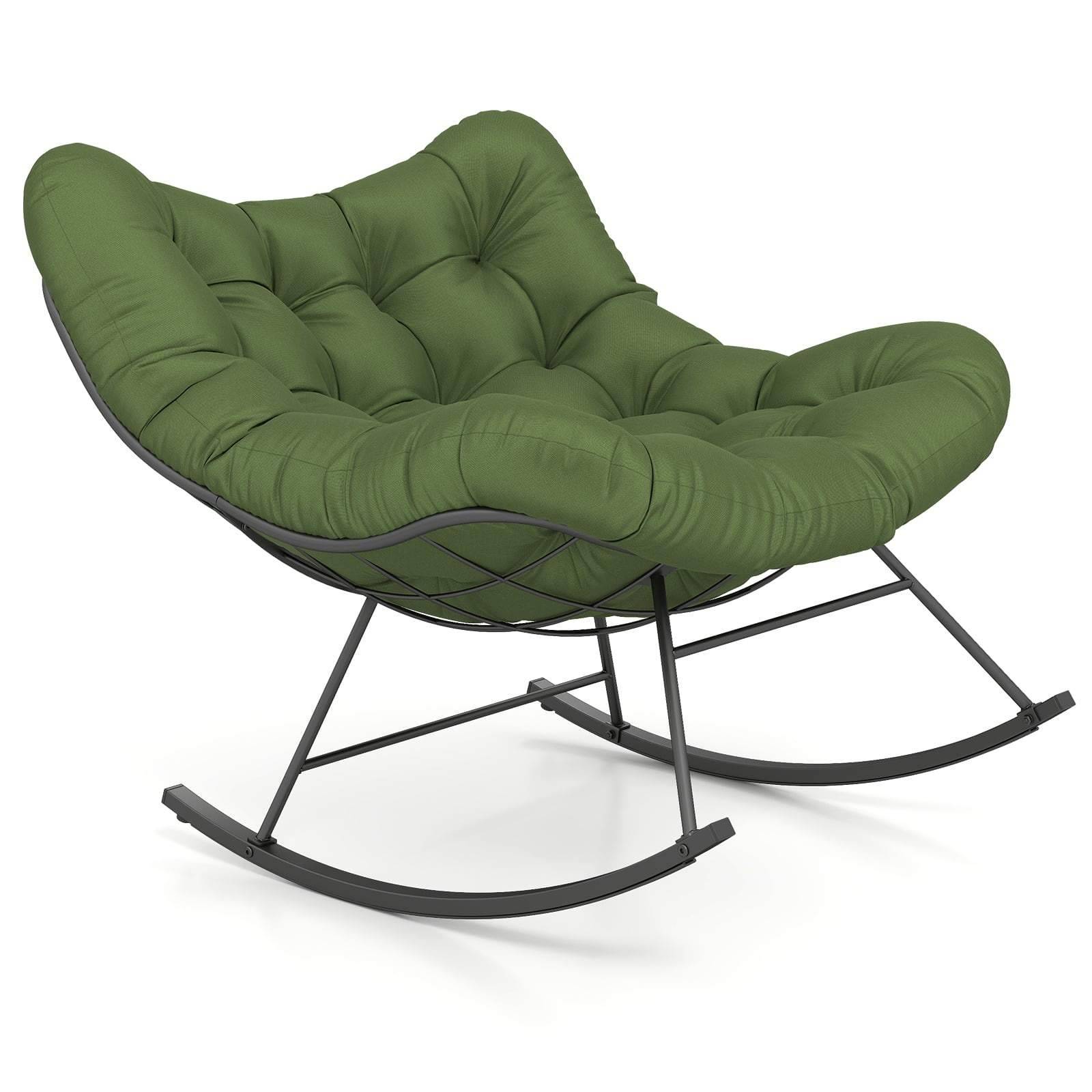 Överdimensionerad Papasan gungstol – Grön, 205 kg kapacitet