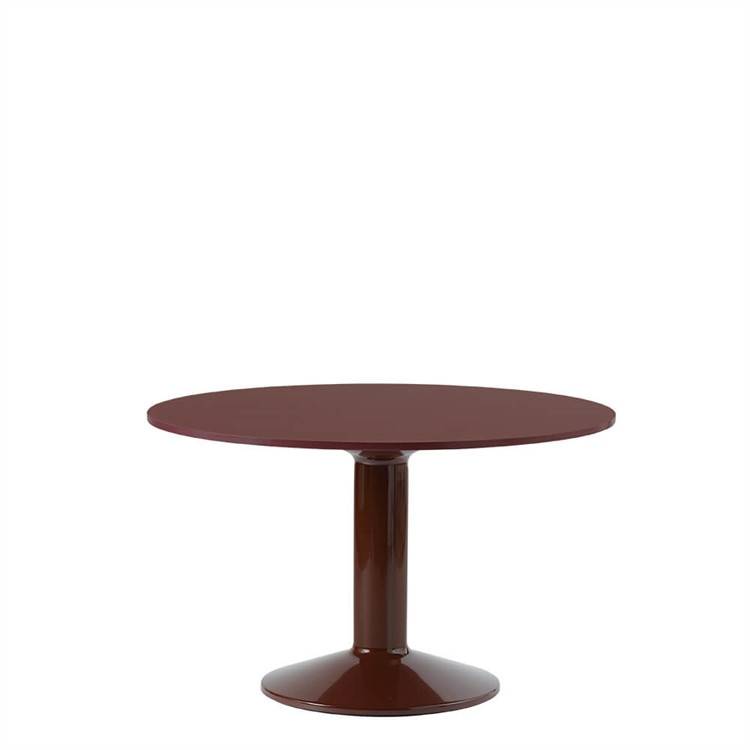 Muuto Centerbord Ø120 - Svart linoleum Dark Red Linoleum - Dark Red