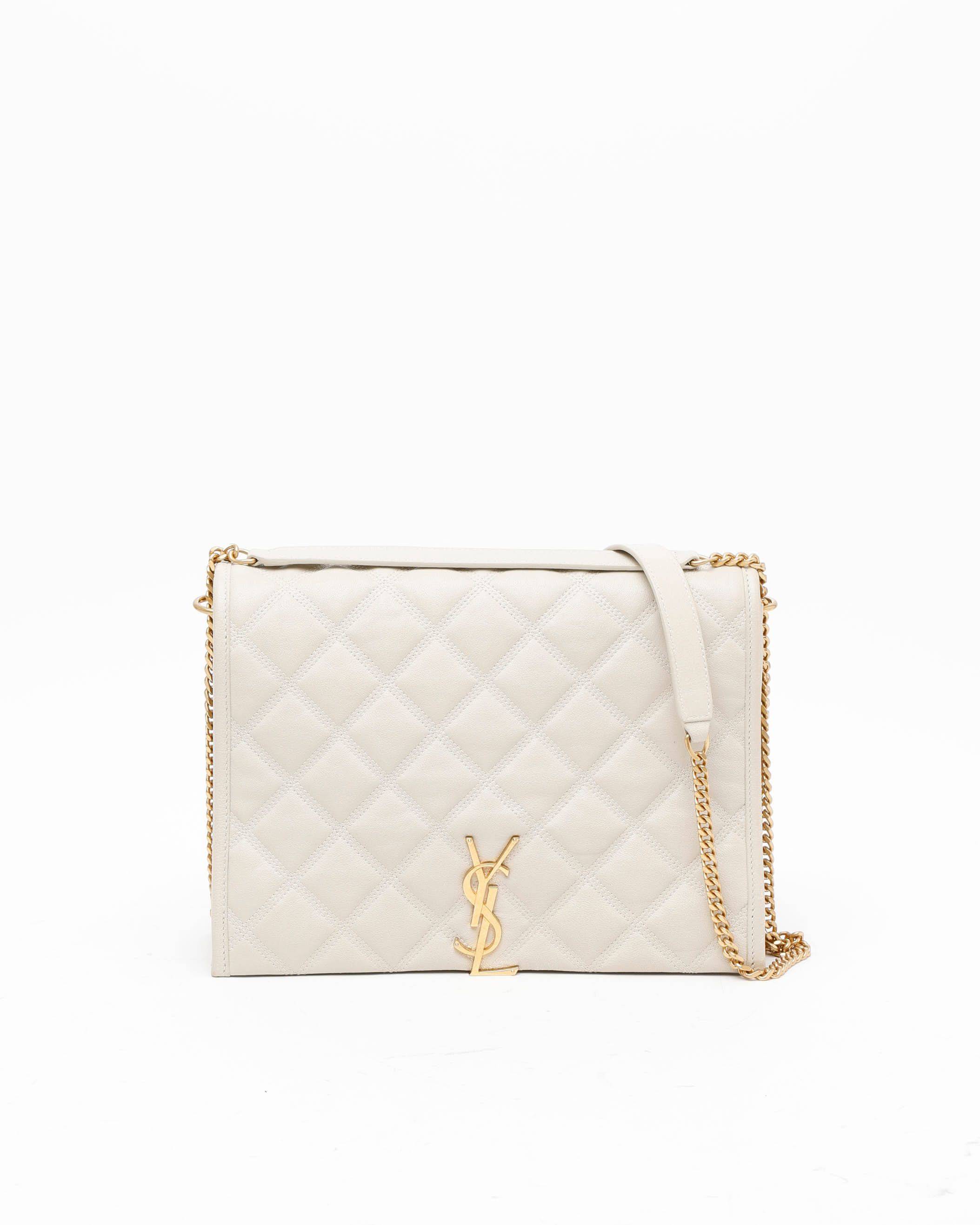 Saint Laurent Large Becky Chain Bag - White (20x27x7 cm)