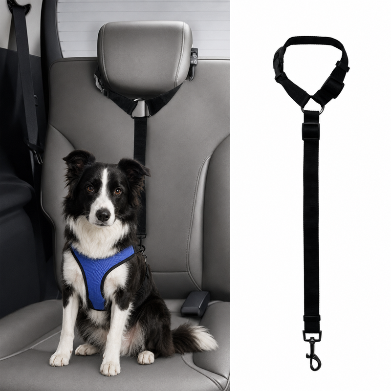 Hundesnor til bil til mellemstore hunde - justerbar 46-76 cm
