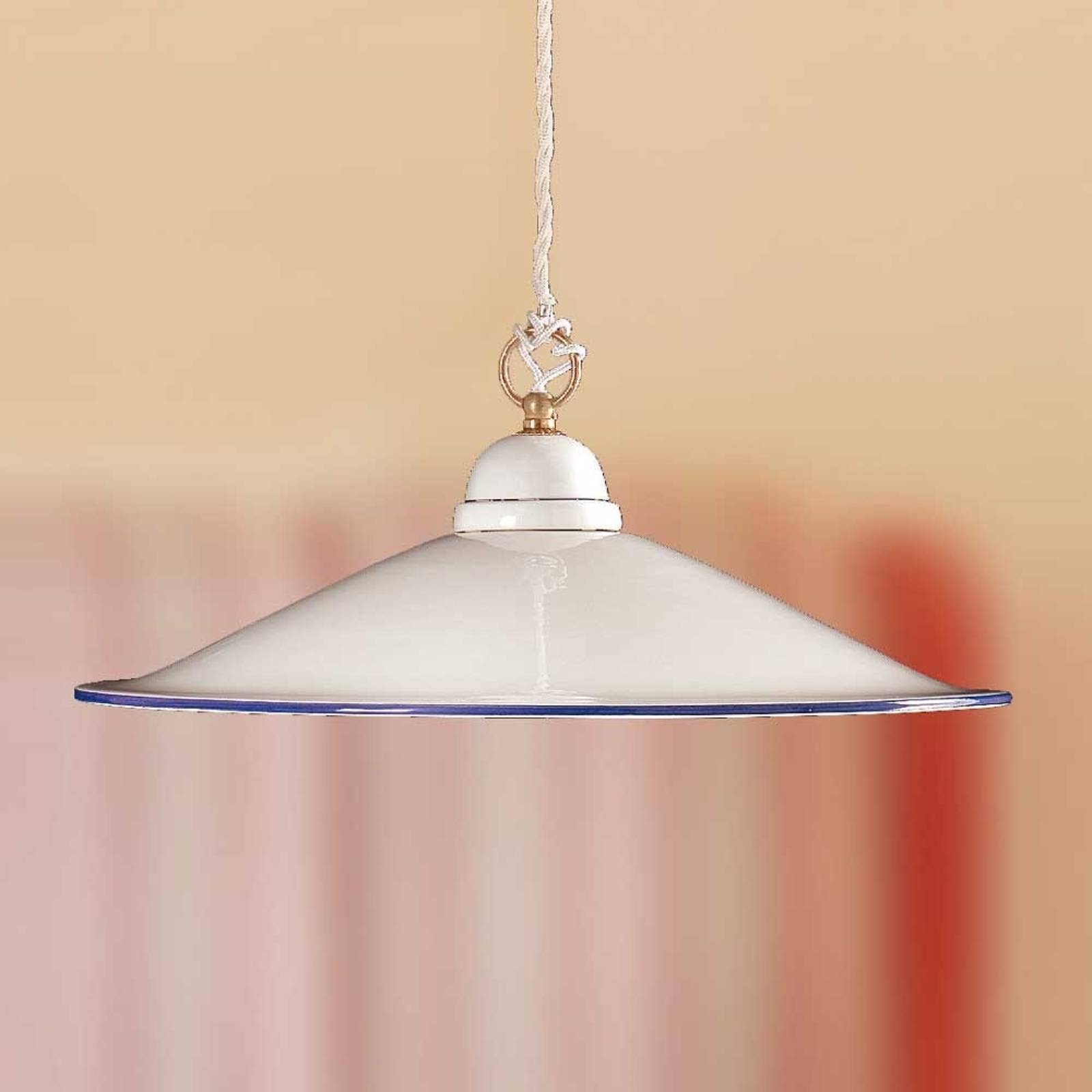 Ceramiche Hänglampa PIATTO, dimbar, Vitt / opal, Kök, Keramik, Lantlig / rustik, Pendellampa