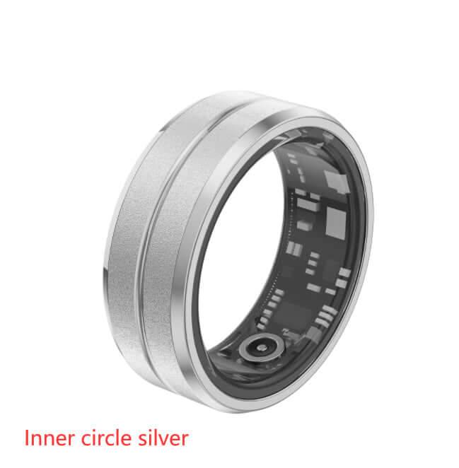 Smart Ring Men Women Heart Rate Blood Oxygen Monitor - 9 / Inner ring silver