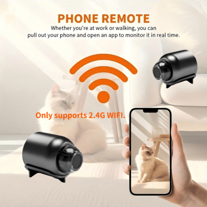 Minispionkamera, 720P HD Smart Minikamera, Trådlös WiFi IP-kamera med mörkerseende, Stöder 2.4G-nätverk, Fjärrövervakning, SD-kortlagring, Lämplig för - Multifärgad (Svart 1 st)