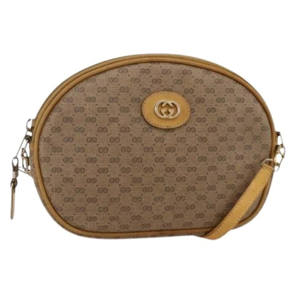 Gucci Vintage Pre-owned Micro GG Supreme Skuldertaske - Vintage - Dame - Beige - ONE SIZE - Uld