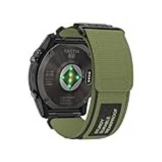 Nylon sportrem 22mm for Garmin Fenix ​​7X Pro 6X 5X 8X 8 Plus Tactix 7 Epix Pro 51mm Enduro 2 Quickfit 26mm Release Band(Army green,26mm Epix Pro 51mm)