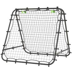 Football Rebounder Kickback Goal Rebound Wall Net Dobbeltsidet Rebound Justerbar i 5 niveauer til fodboldtræning Stål Sort 100 x
