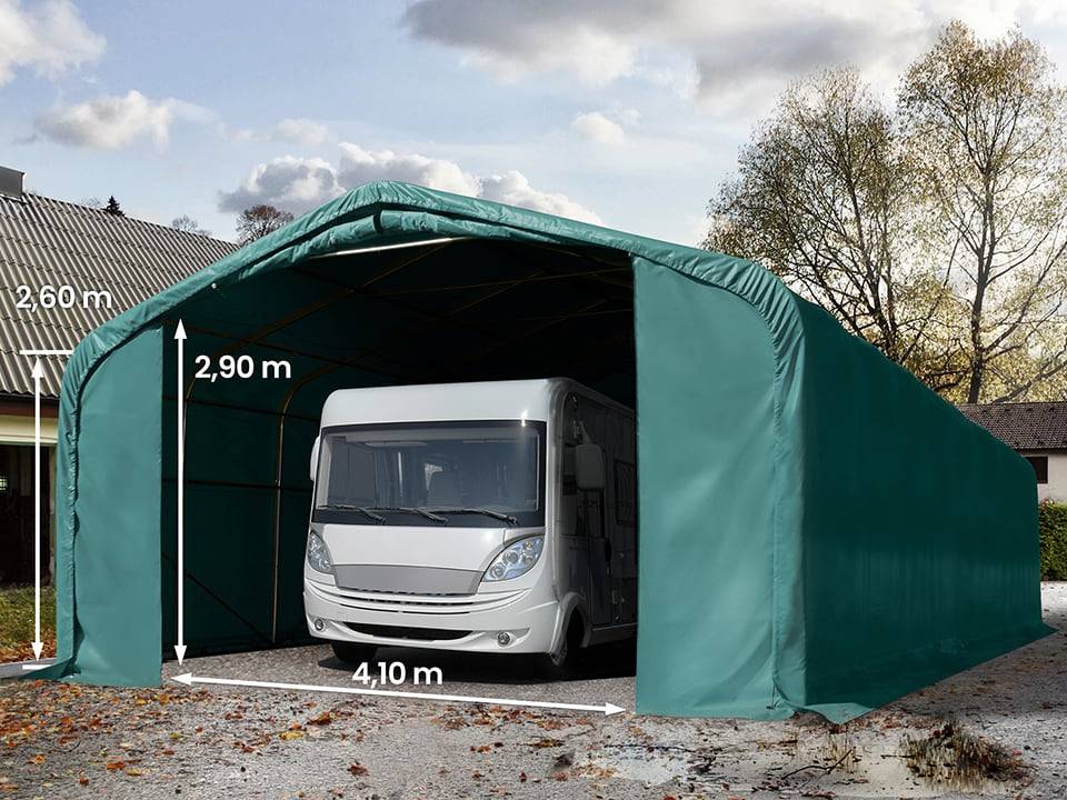 6x36m, Garagetelt, PVC-teltdug, mørkegrøn, uden statikpakke - (99493)