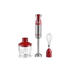Royalty Line RL-ESMS800RED: 3-i-1 stavblendersæt - Powerpisker, dykblender, hakker - rød
