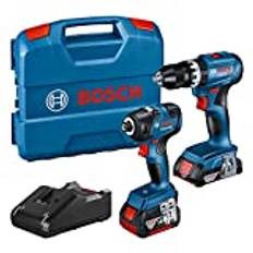 Bosch Professional 18V System Combo Kit: Drehschlagschrauber GDR 18V-200 + Schlagbohrschrauber GSB 18V-45 (inkl. 2.0Ah Akku, 4.0Ah Akku, Ladegerät GAL 18V-40, L-Case) - Amazon Exclusive Set Set