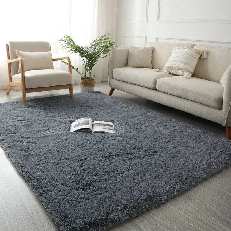 Modern Living Room Large Carpet Long Hair Children's room Carpets Bedroom Furry Decoration Rug - 2042-Grey / 50x80cm small size