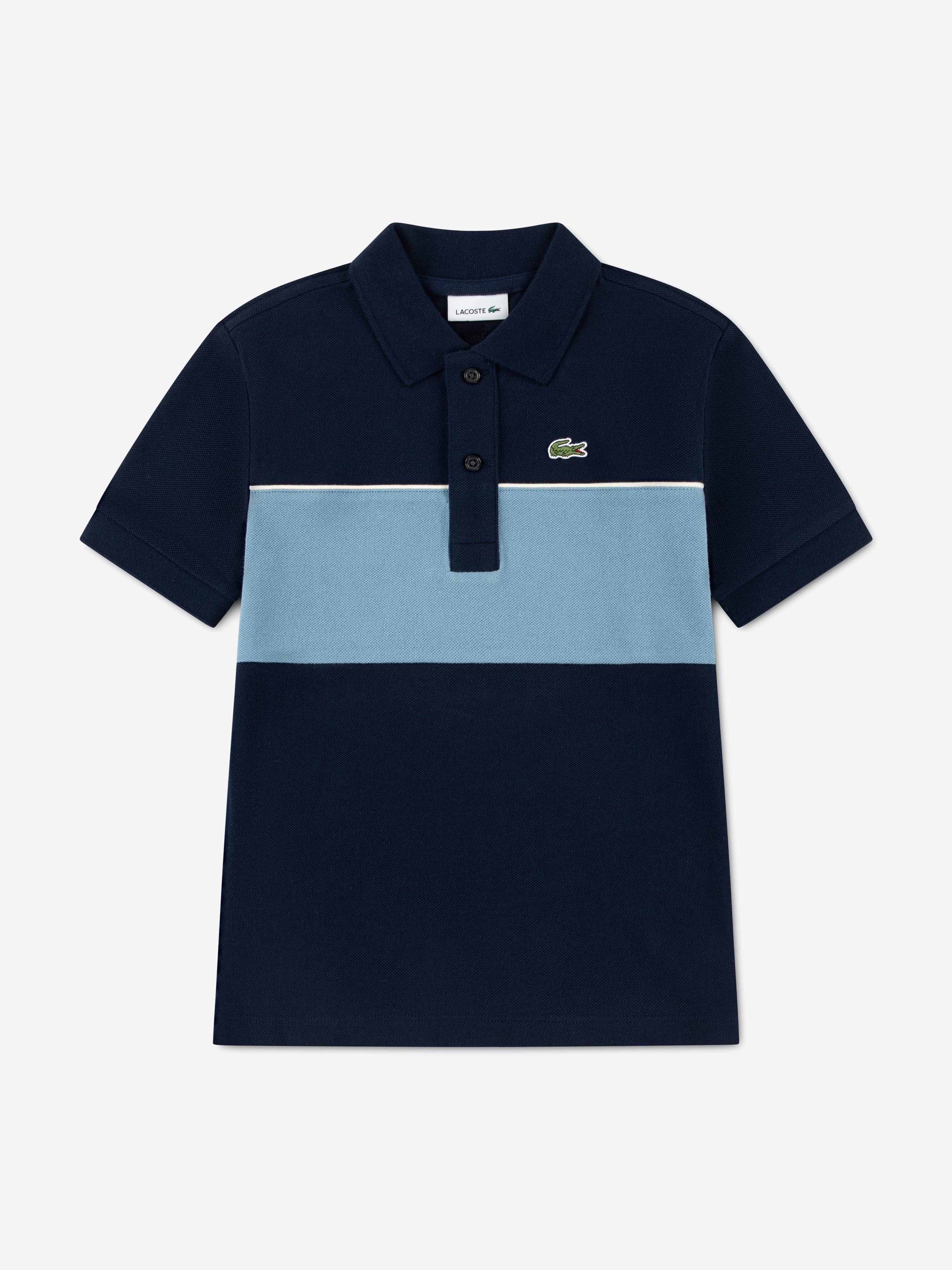 Lacoste Boys Chest Stripe Polo Shirt in Navy - Navy / 2 Yrs (2 Yrs)