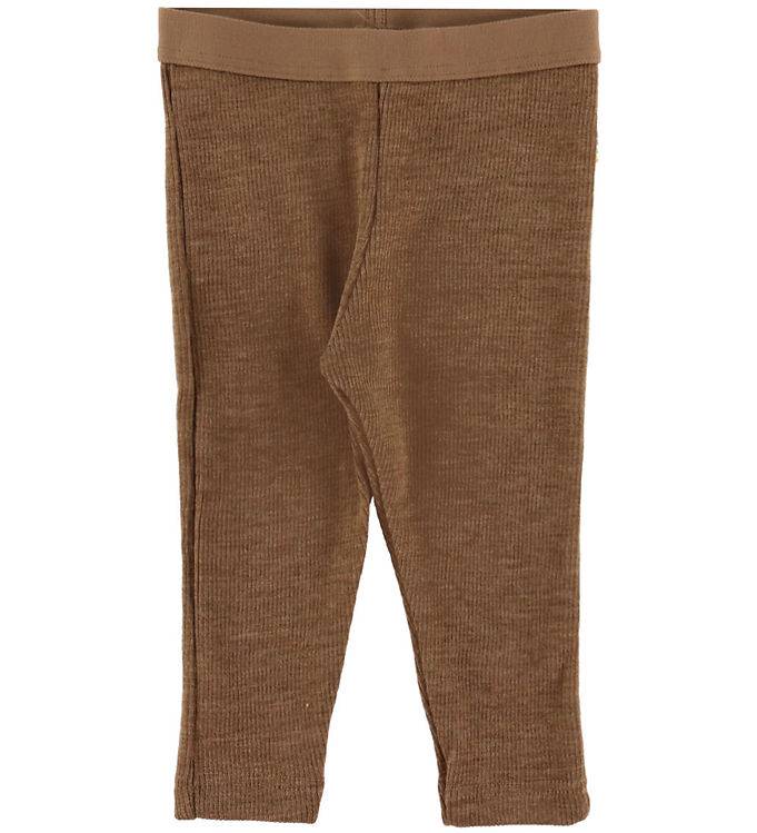 Joha Leggings - Rib - Uld - Varm Brun - Joha - 70 - Leggings - Uld