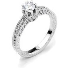 CZ Engagement Ring in 9ct White Gold - white gold