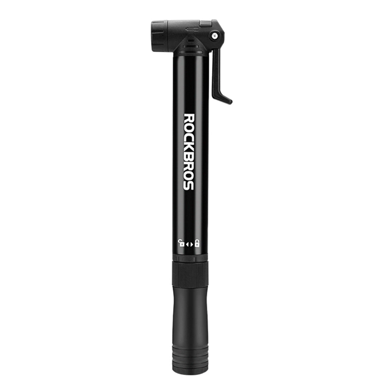 Rockbros handpump för cykel + skruvmejsel - Svart