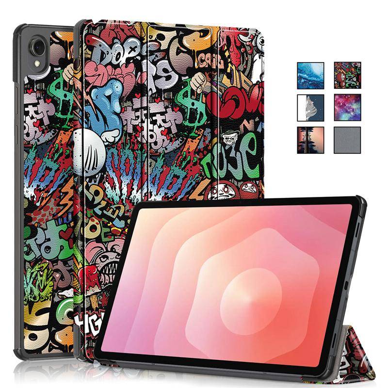 För TAB A11 Plus 2025 Samsung Tab S11 Fodral 11 tum Trefaldigt PU-läder Hårt Stöd Målat Skydd För Funda Galaxy Tab S11 S11 5G Fodral SM-X730 X736B