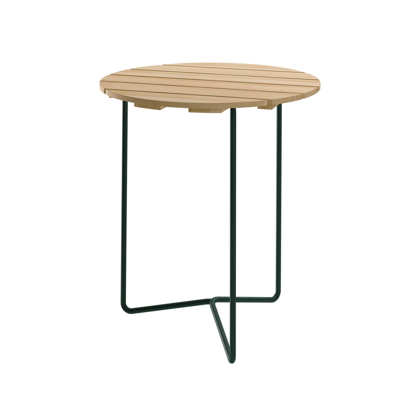 6B bord oljad furu / mörkgrön Ø60 cm - Mörkgrön/Träfärgad