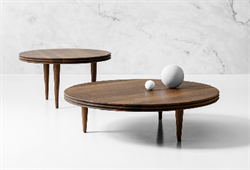 dk3 Groove Coffee Table Ø80 cm og højde 37,5 cm-Røget eg olie.