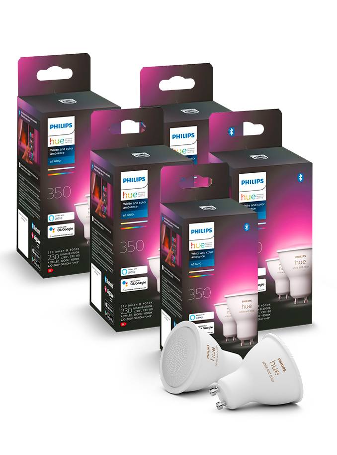 Philips Hue Color LED spot - GU10 - 10-pak (NY 2024 MODEL)