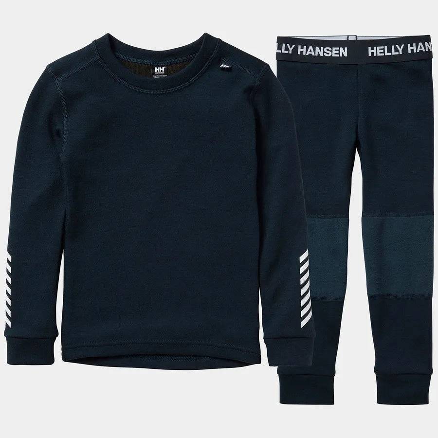 Kids LIFA® Merinould Skiundertøj sæt (Navy), Navy / 4 år.