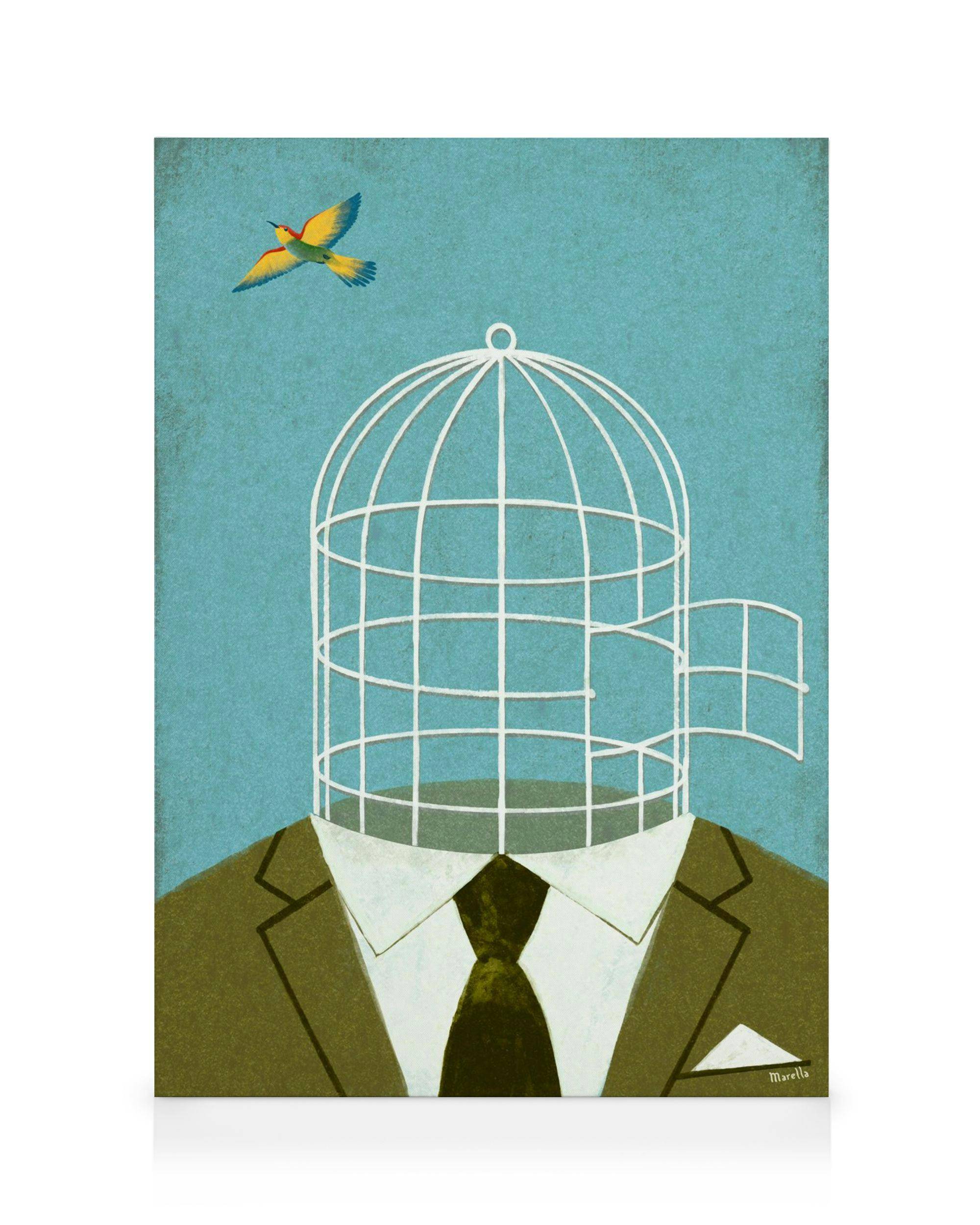 Canvastavlor Marco Marella - Fly Free Canvastavla (70x100 cm - Svart ram)