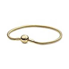 PANDORA Schlangen-Gliederarmband in Gold mit 18 Karat vergoldete Metalllegierung aus der PANDORA Moments Collection, 19cm