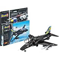 Revell 64970 Model Set BAE Hawk T.1, flygplansmodellbyggsats 1:72, 16,1 cm modellbyggsats för nybörjare, startkit med bastillbehör, omålad